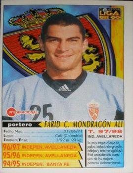 1998-99 Mundicromo Las Fichas de la Liga #518 Faryd Mondragón Back