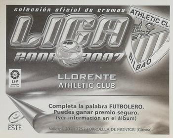 2006-07 Panini Liga Este Stickers #NNO Llorente Back