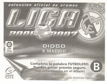 2006-07 Panini Liga Este Stickers #NNO Diogo Back