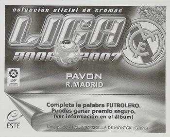 2006-07 Panini Liga Este Stickers #NNO Pavon Back