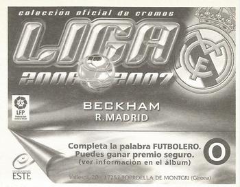 2006-07 Panini Liga Este Stickers #NNO Beckham Back