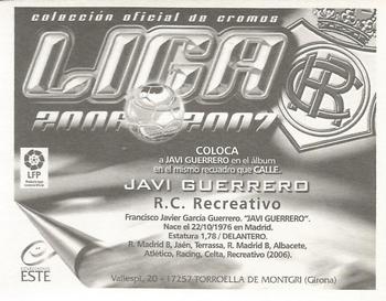 2006-07 Panini Liga Este Stickers #NNO Javi Guerrero Back