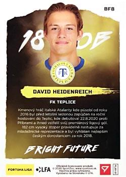 2020-21 SportZoo Fortuna:Liga - Bright Future Limited #BF8 David Heidenreich Back