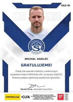 2020-21 SportZoo Fortuna:Liga - Signed Stars - Level 2 #SS2-01 Michal Kadlec Back
