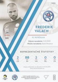 2019-20 SportZoo Futbalové Slovensko - Next Gen #N02 Frederik Valach Back