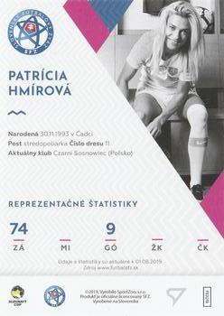 2019-20 SportZoo Futbalové Slovensko - Ženská Reprezentácia #Z06 Patricia Hmirova Back
