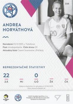 2019-20 SportZoo Futbalové Slovensko - Ženská Reprezentácia #Z08 Andrea Horvathova Back