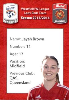 2013 Adelaide United (W-League) #14 Jayah Brown Back