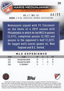 2021 Topps MLS - Blue #39 Haris Medunjanin Back