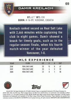2021 Topps MLS - Icy White Foil #69 Damir Kreilach Back