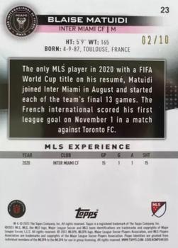 2021 Topps MLS - Icy Black Foil #23 Blaise Matuidi Back