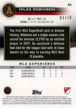 2021 Topps MLS - Icy Black Foil #44 Miles Robinson Back