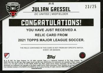 2021 Topps MLS - Jumbo Relics Orange #JR-JG Julian Gressel Back