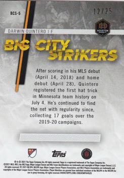 2021 Topps MLS - Big City Strikers Orange #BCS-5 Darwin Quintero Back