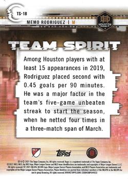 2021 Topps MLS - Team Spirit #TS-18 Memo Rodriguez Back