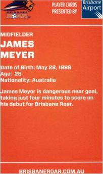 2011 Brisbane Roar #NNO James Meyer Back