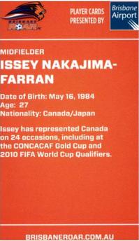 2011 Brisbane Roar #NNO Issey Nakajima-Farran Back