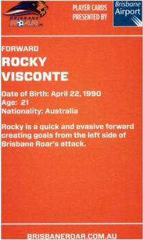 2011 Brisbane Roar #NNO Rocky Visconte Back