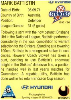 1995 Brisbane Strikers #18 Mark Battistin Back