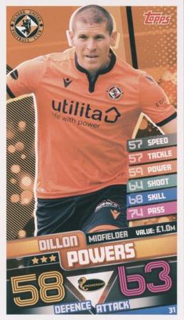 2020-21 Topps Mega Match Attax SPFL #31 Dillon Powers Front
