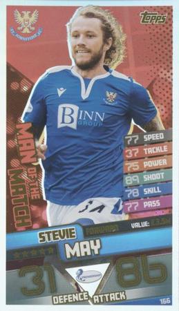 2020-21 Topps Mega Match Attax SPFL #166 Stevie May Front