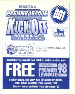 1997-98 Merlin Premier League Kick Off #1 Stan Collymore Back