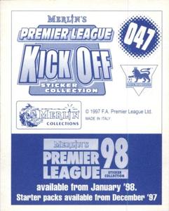 1997-98 Merlin Premier League Kick Off #47 Dennis Wise Back