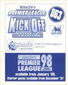 1997-98 Merlin Premier League Kick Off #63 Carlo Nash Back