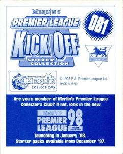 1997-98 Merlin Premier League Kick Off #81 David Unsworth Back