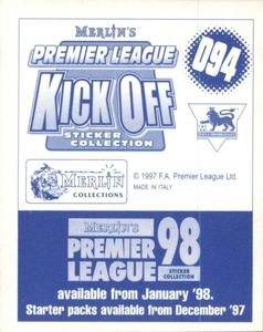 1997-98 Merlin Premier League Kick Off #94 Dwight Yorke Back