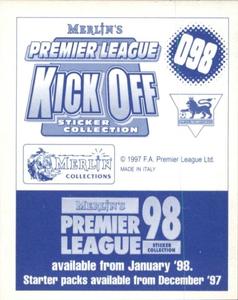 1997-98 Merlin Premier League Kick Off #98 Benito Carbone Back