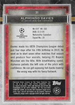 2020-21 Topps Museum Collection UEFA Champions League - Gold #31 Alphonso Davies Back