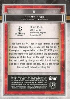 2020-21 Topps Museum Collection UEFA Champions League - Gold #59 Jérémy Doku Back