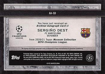 2020-21 Topps Museum Collection UEFA Champions League - Archival Autographs #AA-SD Sergiño Dest Back