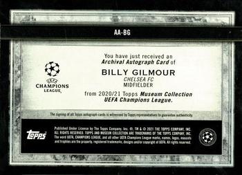 2020-21 Topps Museum Collection UEFA Champions League - Archival Autographs Gold #AA-BG Billy Gilmour Back