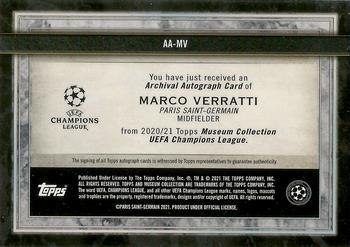2020-21 Topps Museum Collection UEFA Champions League - Archival Autographs Gold #AA-MV Marco Verratti Back