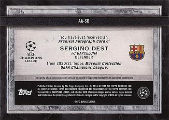 2020-21 Topps Museum Collection UEFA Champions League - Archival Autographs Gold #AA-SD Sergiño Dest Back
