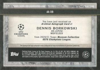 2020-21 Topps Museum Collection UEFA Champions League - Archival Autographs Ruby #AA-DB Dennis Borkowski Back
