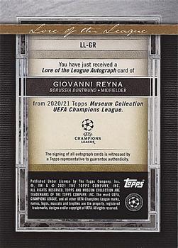 2020-21 Topps Museum Collection UEFA Champions League - Lore of the League Autographs #LL-GR Giovanni Reyna Back