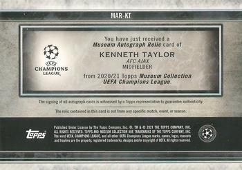 2020-21 Topps Museum Collection UEFA Champions League - Museum Autograph Relics #MAR-KT Kenneth Taylor Back