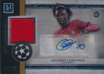 2020-21 Topps Museum Collection UEFA Champions League - Museum Autograph Relics Sapphire #MAR-EC Eduardo Camavinga Front