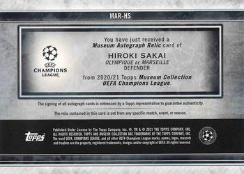 2020-21 Topps Museum Collection UEFA Champions League - Museum Autograph Relics Sapphire #MAR-HS Hiroki Sakai Back