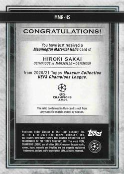 2020-21 Topps Museum Collection UEFA Champions League - Meaningful Material Single Relics Sapphire #MMR-HS Hiroki Sakai Back