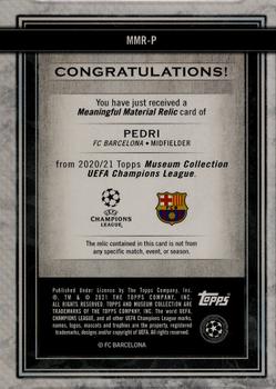 2020-21 Topps Museum Collection UEFA Champions League - Meaningful Material Single Relics Sapphire #MMR-P Pedri Back