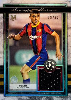 2020-21 Topps Museum Collection UEFA Champions League - Meaningful Material Single Relics Sapphire #MMR-P Pedri Front