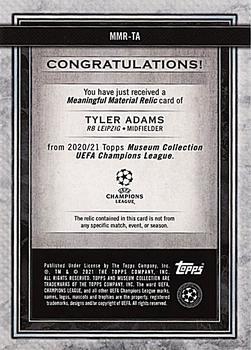 2020-21 Topps Museum Collection UEFA Champions League - Meaningful Material Single Relics Sapphire #MMR-TA Tyler Adams Back