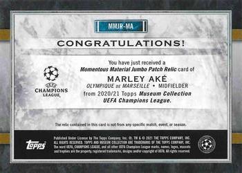 2020-21 Topps Museum Collection UEFA Champions League - Momentous Material Jumbo Relics Emerald #MMJR-MA Marley Aké Back