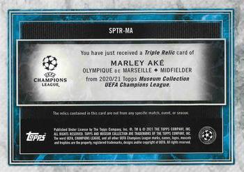 2020-21 Topps Museum Collection UEFA Champions League - Single Player Triple Relics Ruby #SPTR-MA Marley Aké Back