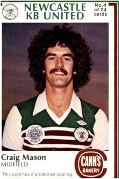 1978-79 Cann's Bakery Newcastle KB United #4 Craig Mason Front