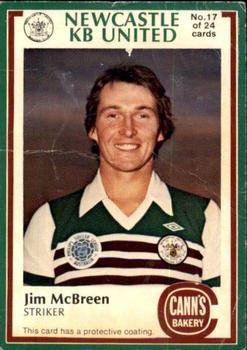 1978-79 Cann's Bakery Newcastle KB United #17 Jim McBreen Front